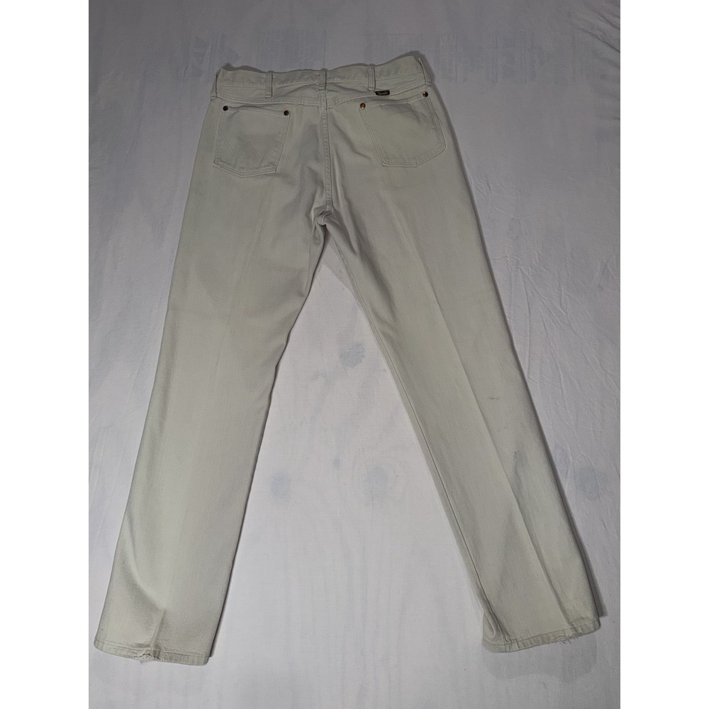 Vintage Wrangler Jeans Made In USA White/cream  Size 36x34 - Picture 2 of 6